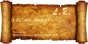 Lövei Rudolf névjegykártya